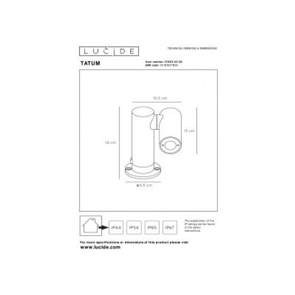 Lucide TATUM - Tuinspot Buiten - LED - 1x5W 3000K - IP65 - Antraciet Lucide