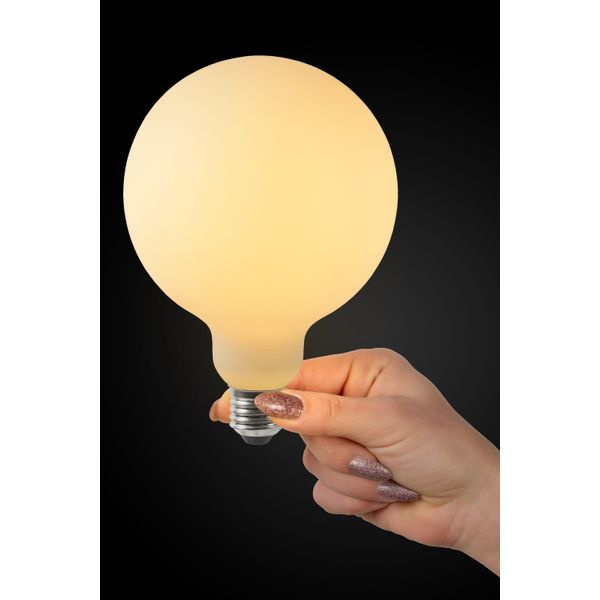 Lucide G125 - Filament lamp - Ø 12,5 cm - LED Dimb. - E27 - 1x5W 2700K - Opaal Lucide