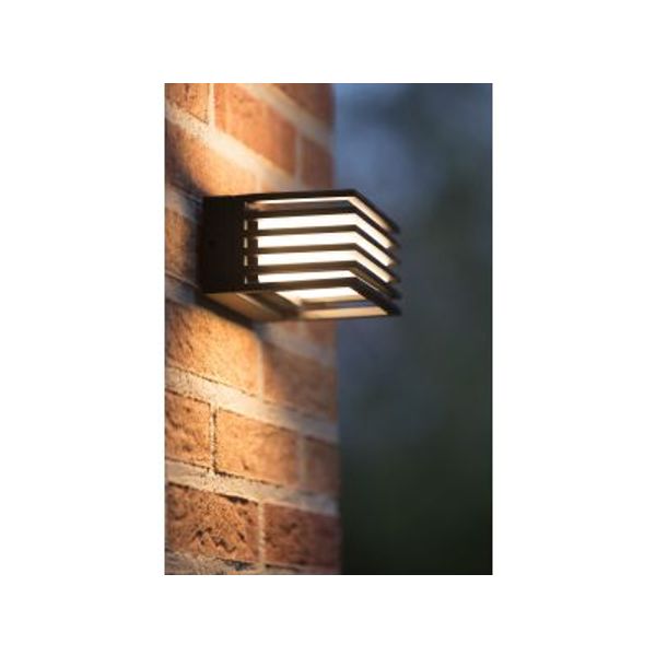 Lucide MALTA-LED - Wandlamp Buiten - LED - 1x6W 2700K - IP54 - Zwart Lucide