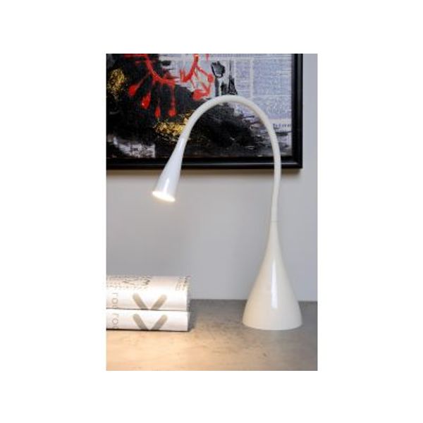 Lucide ZOZY - Bureaulamp - Ø 20 cm - LED Dimb. - 1x4W 3000K - Wit Lucide