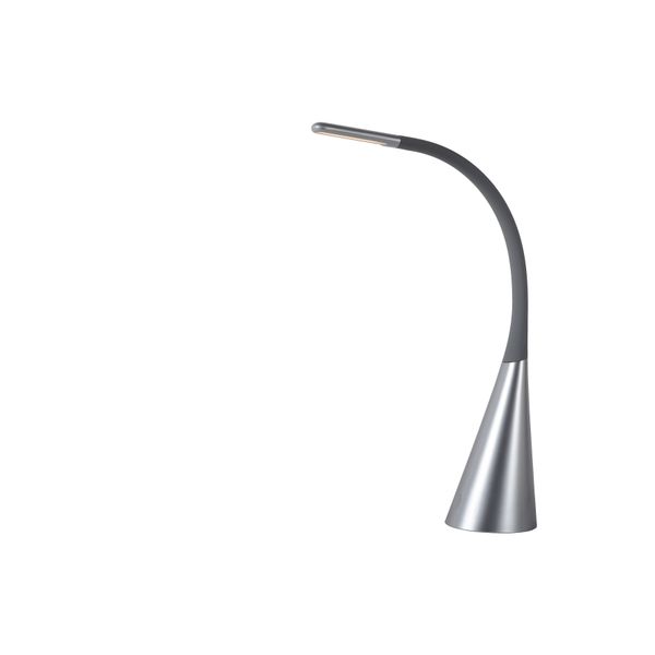 Lucide GOOSY LED - Bureaulamp - Ø 11 cm - LED Dimb. - 1x12W 3000K - Met USB oplaadpunt - Grijs Lucide