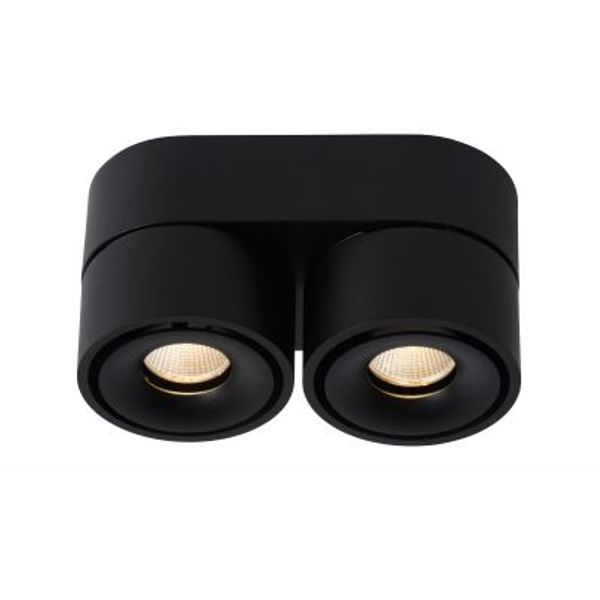 Lucide YUMIKO - Plafondspot - Ø 7,8 cm - LED Dimb. - 2x10W 2700K - Zwart Lucide