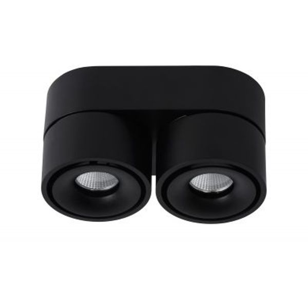 Lucide YUMIKO - Plafondspot - Ø 7,8 cm - LED Dimb. - 2x10W 2700K - Zwart Lucide