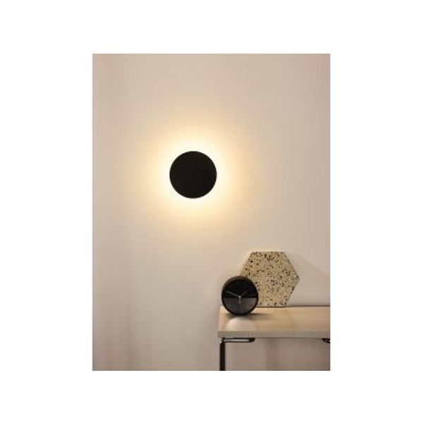 Lucide EKLYPS LED - Wandlamp - Ø 15 cm - LED - 1x7W 3000K - Zwart Lucide