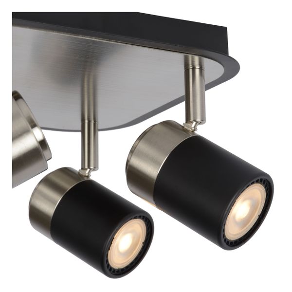 Lucide LENNERT - Plafondspot - LED Dimb. - GU10 - 4x5W 3000K - Zwart Lucide