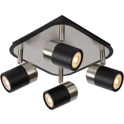 Lucide LENNERT - Plafondspot - LED Dimb. - GU10 - 4x5W 3000K - Zwart Lucide