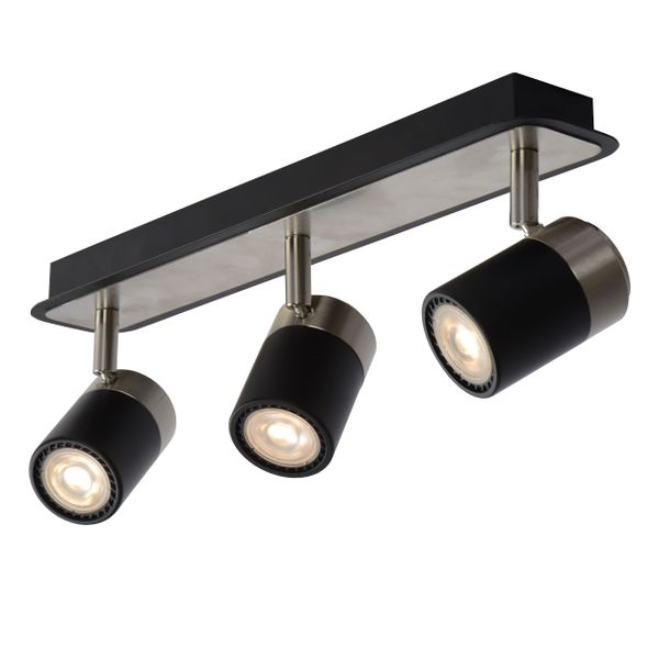 Lucide LENNERT - Plafondspot - LED Dimb. - GU10 - 3x5W 3000K - Zwart Lucide