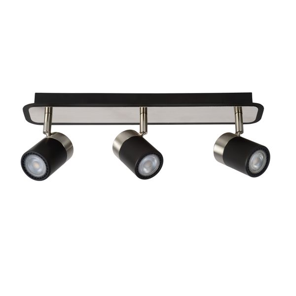 Lucide LENNERT - Plafondspot - LED Dimb. - GU10 - 3x5W 3000K - Zwart Lucide