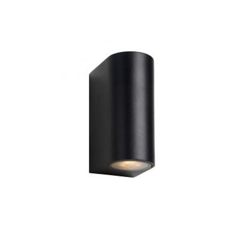 ZORA-LED - Wandspot Buiten - LED Dimb. - GU10 - 2x5W 3000K - IP44 - Zwart Lucide  Lucide