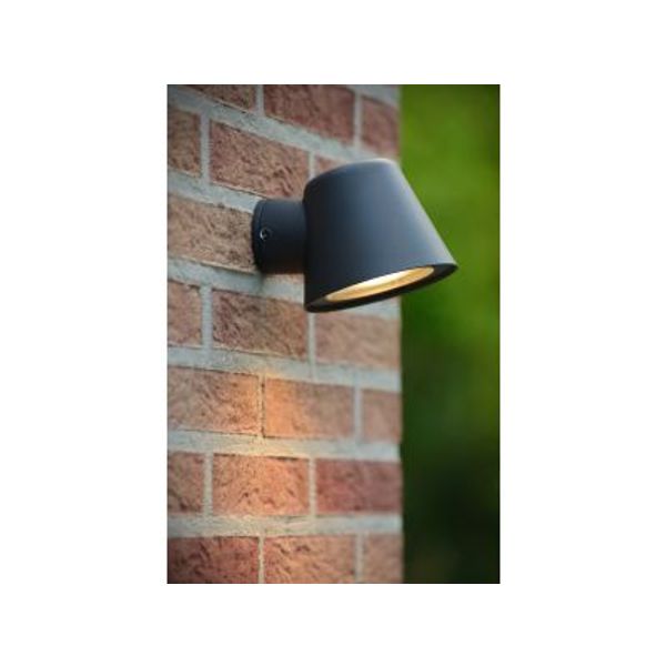 Lucide DINGO-LED - Wandlamp Buiten - LED Dimb. - GU10 - 1x5W 3000K - IP44 - Antraciet Lucide