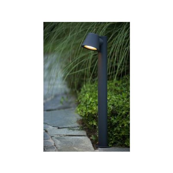 Lucide DINGO-LED - Sokkellamp Buiten - Ø 11,5 cm - LED Dimb. - GU10 - 1x5W 3000K - IP44 - Antraciet Lucide