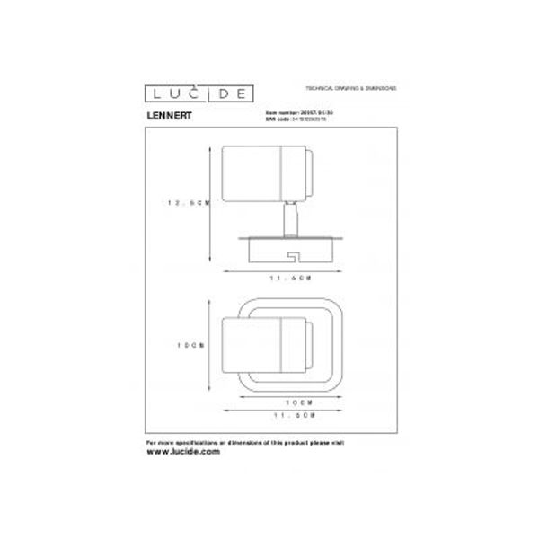 Lucide LENNERT - Plafondspot - LED Dimb. - GU10 - 1x5W 3000K - Zwart Lucide