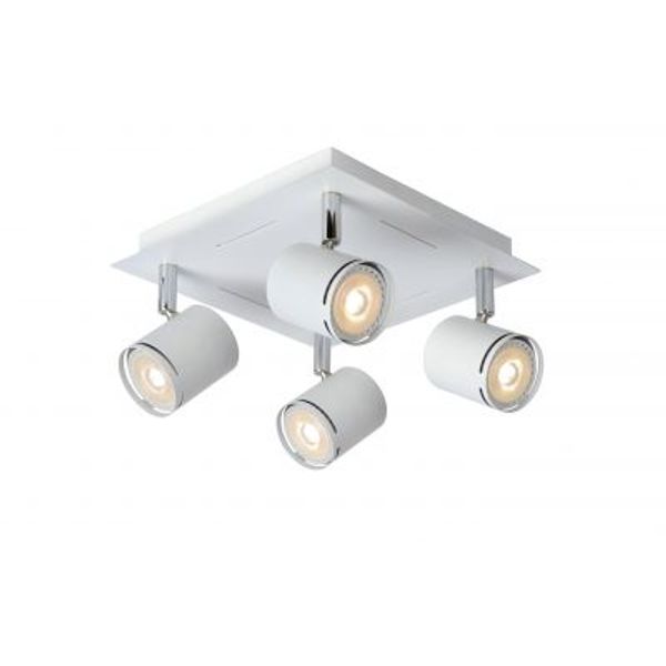 Lucide RILOU - Plafondspot - LED Dimb. - GU10 - 4x5W 3000K - Wit Lucide