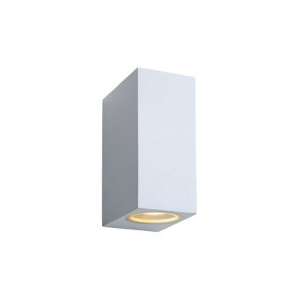 Lucide ZORA-LED - Wandspot Buiten - LED Dimb. - GU10 - 2x5W 3000K - IP44 - Wit Lucide