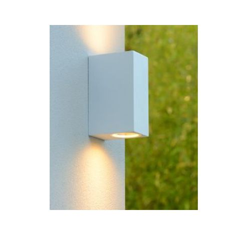 ZORA-LED - Wandspot Buiten - LED Dimb. - GU10 - 2x5W 3000K - IP44 - Wit Lucide  Lucide