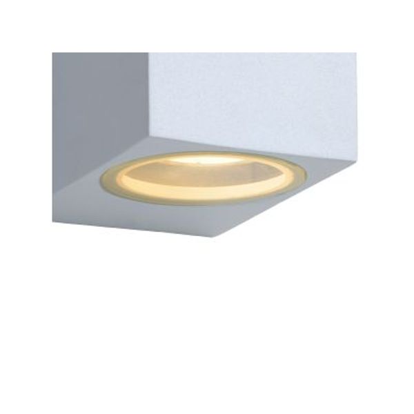 Lucide ZORA-LED - Wandspot Buiten - LED Dimb. - GU10 - 1x5W 3000K - IP44 - Wit Lucide