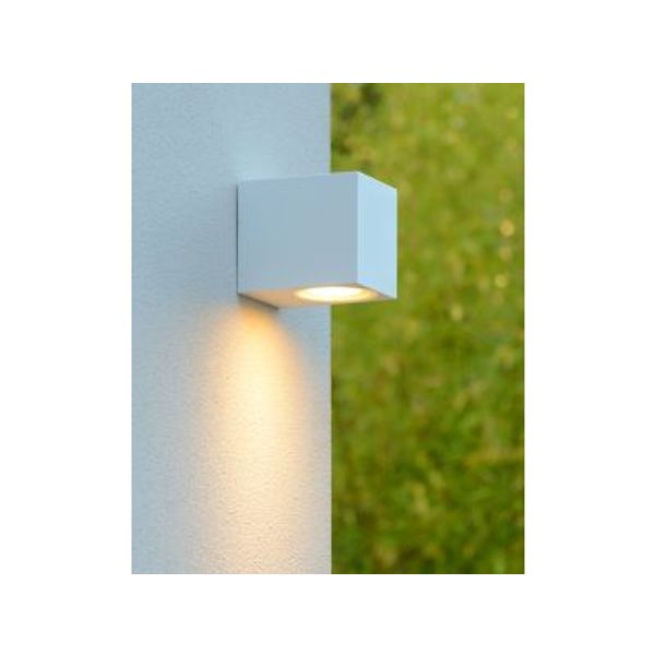 Lucide ZORA-LED - Wandspot Buiten - LED Dimb. - GU10 - 1x5W 3000K - IP44 - Wit Lucide