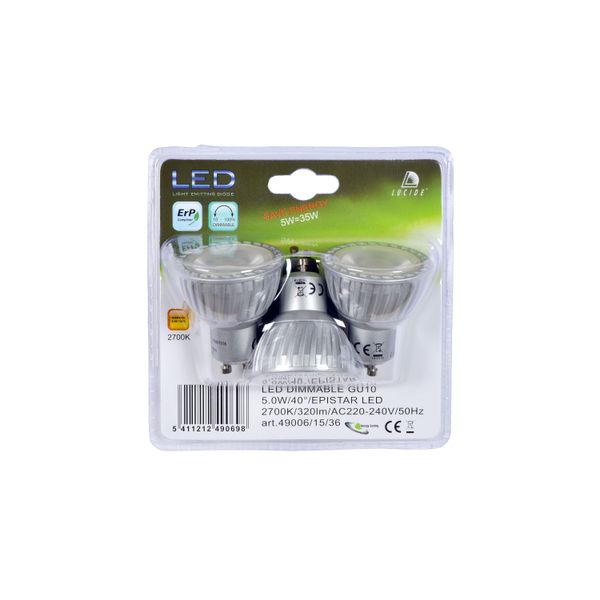 Lucide MR16 - Led lamp - Ø 5 cm - LED Dimb. - GU10 - 3x5W 3000K - Grijs Lucide