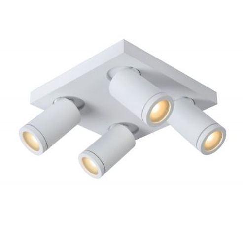 TAYLOR - Plafondspot Badkamer - LED Dim to warm - GU10 - 4x5W 2200K/3000K - IP44 - Wit Lucide  Lucide