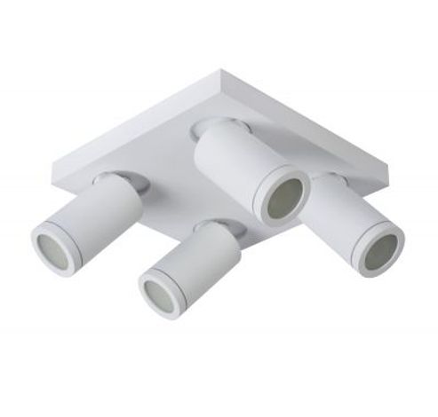 TAYLOR - Plafondspot Badkamer - LED Dim to warm - GU10 - 4x5W 2200K/3000K - IP44 - Wit Lucide  Lucide