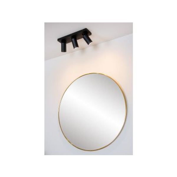 Lucide TAYLOR - Plafondspot Badkamer - LED Dim to warm - GU10 - 3x5W 2200K/3000K - IP44 - Zwart Lucide