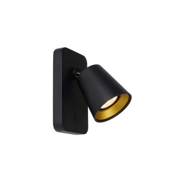 Lucide TURNON - Wandspot - LED Dim to warm - GU10 - 1x5W 2200K/3000K - Zwart Lucide