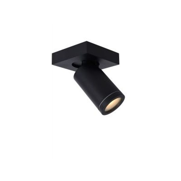 Lucide TAYLOR - Plafondspot Badkamer - LED Dim to warm - GU10 - 1x5W 2200K/3000K - IP44 - Zwart Lucide