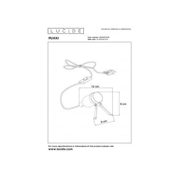 Lucide PUKKI - Tafellamp - LED - E27 - 1x5W 2200K - Mat Goud / Messing Lucide