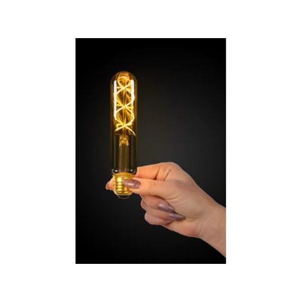 Lucide T32 - Filament lamp - Ø 3,2 cm - LED Dimb. - E27 - 1x5W 2200K - Amber Lucide