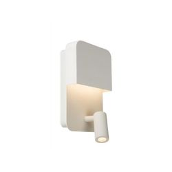 Lucide BOXER - Wandlamp - LED - 1x10W 3000K - Met USB oplaadpunt - Wit Lucide