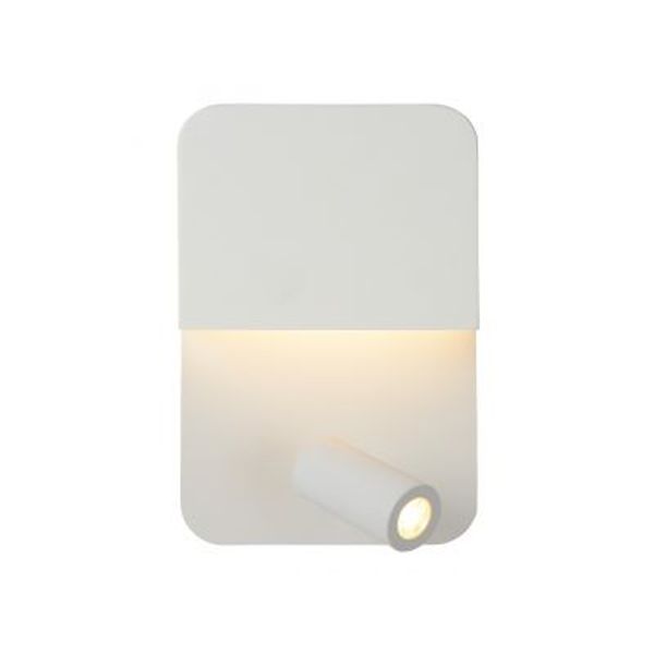 Lucide BOXER - Wandlamp - LED - 1x10W 3000K - Met USB oplaadpunt - Wit Lucide