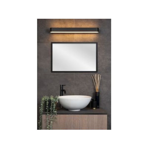 Lucide MADELON - Wandlamp Badkamer - LED - 1x18W 2700K - IP44 - Zwart Lucide