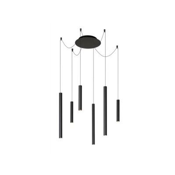 Lucide LORENZ - Hanglamp - LED Dimb. - 6x0,7W 3000K - Zwart Lucide