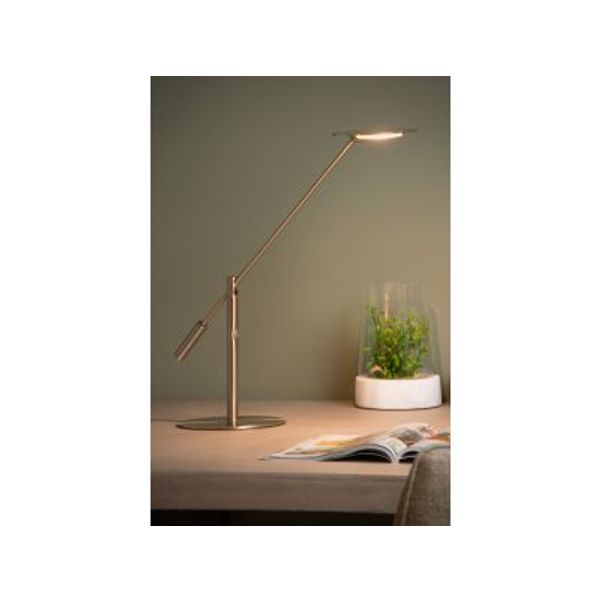 Lucide ANSELMO - Bureaulamp - Ø 25 cm - LED Dimb. - 1x9W 3000K - Mat chroom Lucide