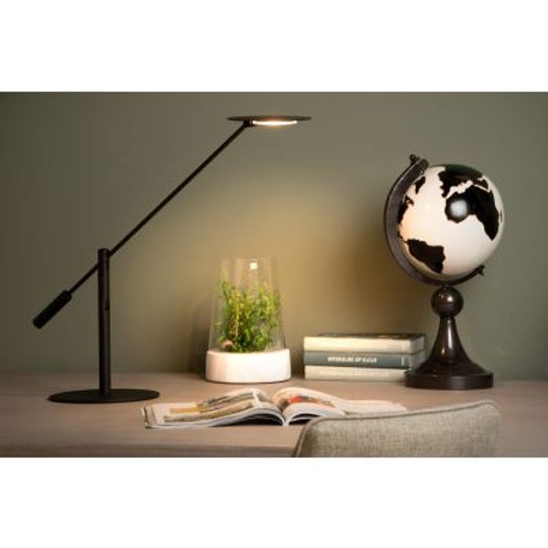 Lucide ANSELMO - Bureaulamp - Ø 25 cm - LED Dimb. - 1x9W 3000K - Zwart Lucide