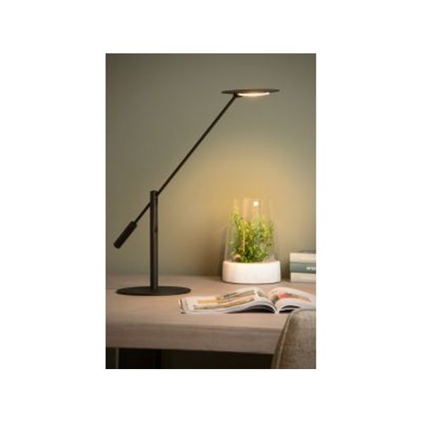 Lucide ANSELMO - Bureaulamp - Ø 25 cm - LED Dimb. - 1x9W 3000K - Zwart Lucide