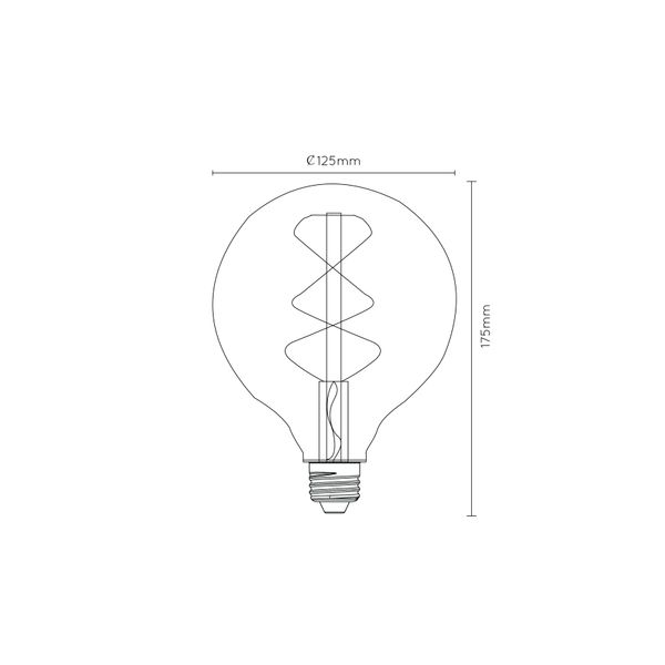 Lucide G125 - Filament lamp - Ø 12,5 cm - LED Dimb. - E27 - 1x5W 2200K - 3 StepDim - Fumé Lucide