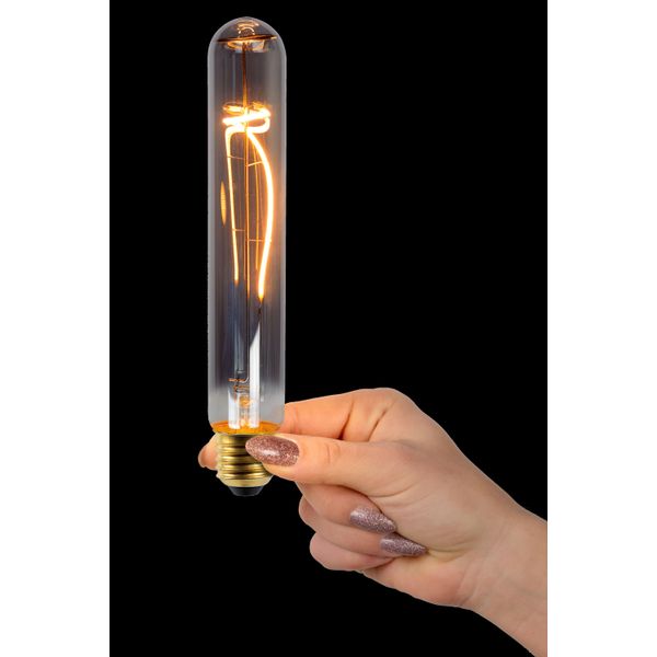 Lucide T32 - Filament lamp - Ø 3,2 cm - LED Dimb. - E27 - 1x5W 2200K - Fumé Lucide