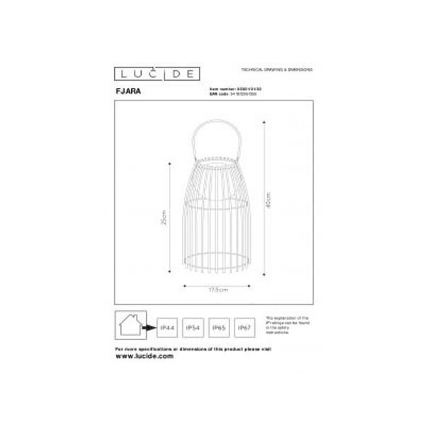 Lucide FJARA - Tafellamp Buiten - Ø 17,5 cm - LED Dimb. - 1x0,3W 3200K - IP44 - Zwart Lucide