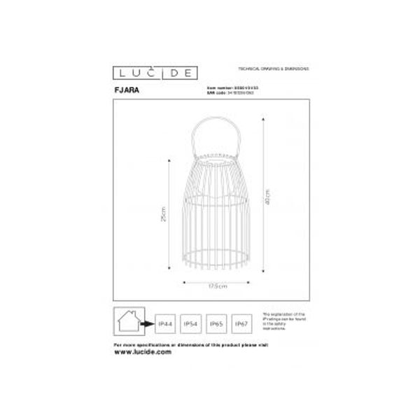 Lucide FJARA - Tafellamp Buiten - Ø 17,5 cm - LED Dimb. - 1x0,3W 3200K - IP44 - Groen Lucide