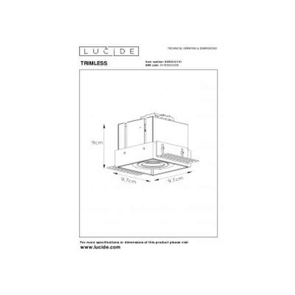 Lucide TRIMLESS - Inbouwspot - 1xGU10 - Wit Lucide