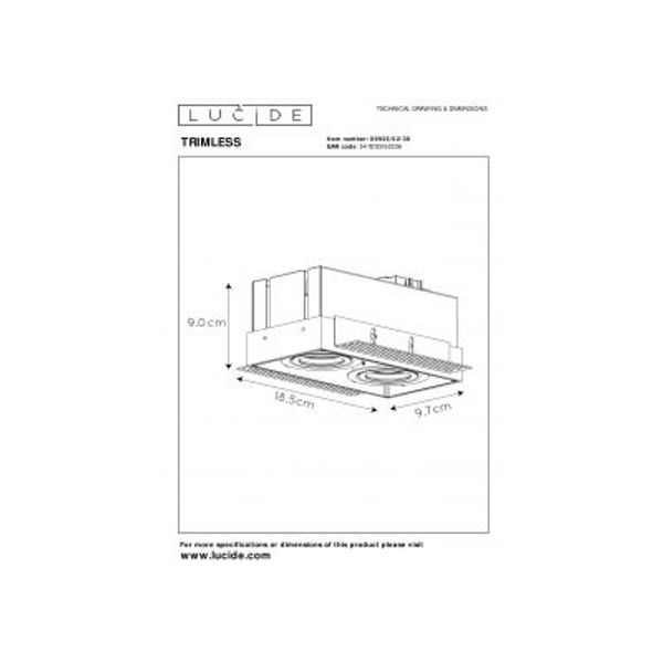 Lucide TRIMLESS - Inbouwspot - 2xGU10 - Zwart Lucide