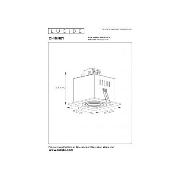 Lucide CHIMNEY - Inbouwspot - 1xGU10 - Zwart Lucide