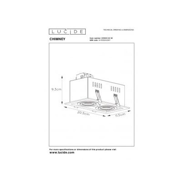 Lucide CHIMNEY - Inbouwspot - 2xGU10 - Zwart Lucide