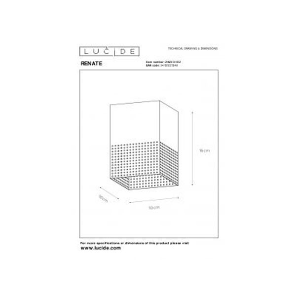 Lucide RENATE - Plafonnière - 1xE27 - Zwart Lucide