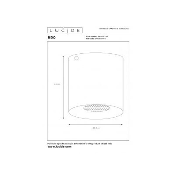 Lucide BIDO - Plafondspot - Ø 8 cm - 1xGU10 - Zwart Lucide