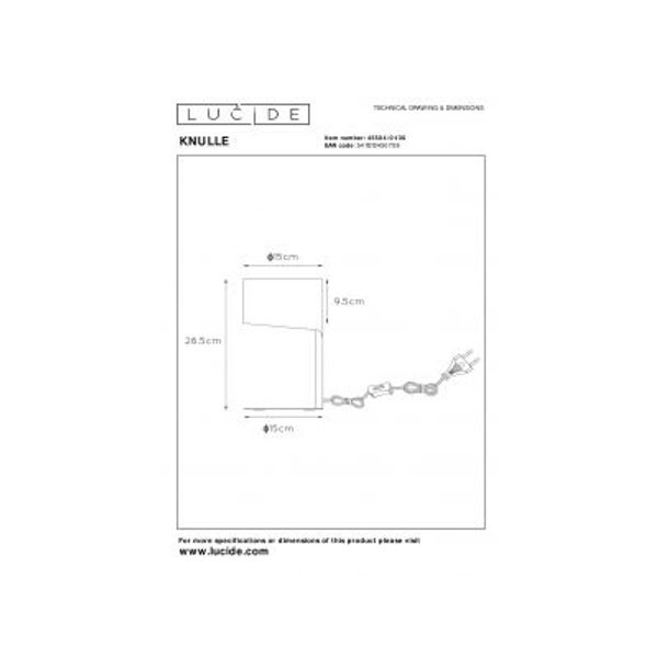 Lucide KNULLE - Tafellamp - Ø 15 cm - 1xE14 - Zwart Lucide