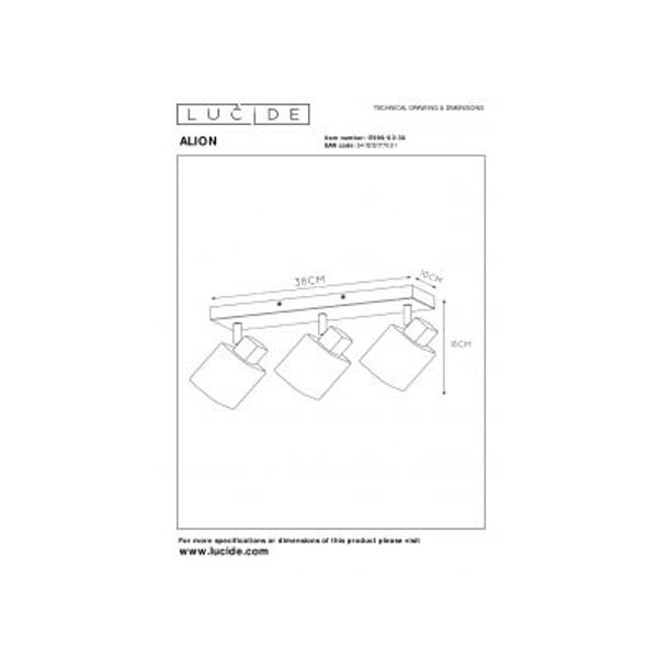 Lucide ALION - Plafondspot - 3xE14 - Zwart Lucide