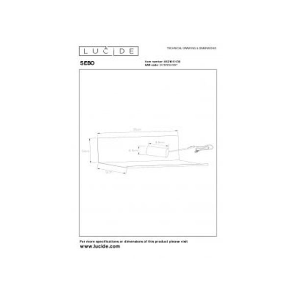 Lucide SEBO - Bedlamp - 1xE27 - Zwart Lucide