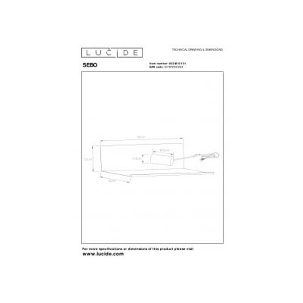 Lucide SEBO - Bedlamp - 1xE27 - Wit Lucide